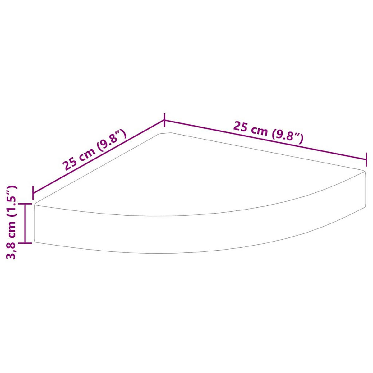ECK-SCHWEBEREGAL Weiß 25/25/3,8 Cm Mdf - Weiß, Holzwerkstoff (25/3.8/25cm) - vidaXL