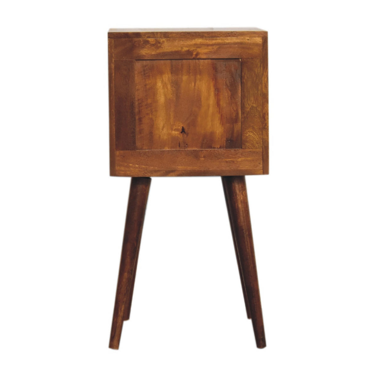 NACHTTISCH aus Massivholz mit 2 Schubladen - Dunkelbraun/Messingfarben, Holz/Metall (31/62/30cm) - Artisan Furniture