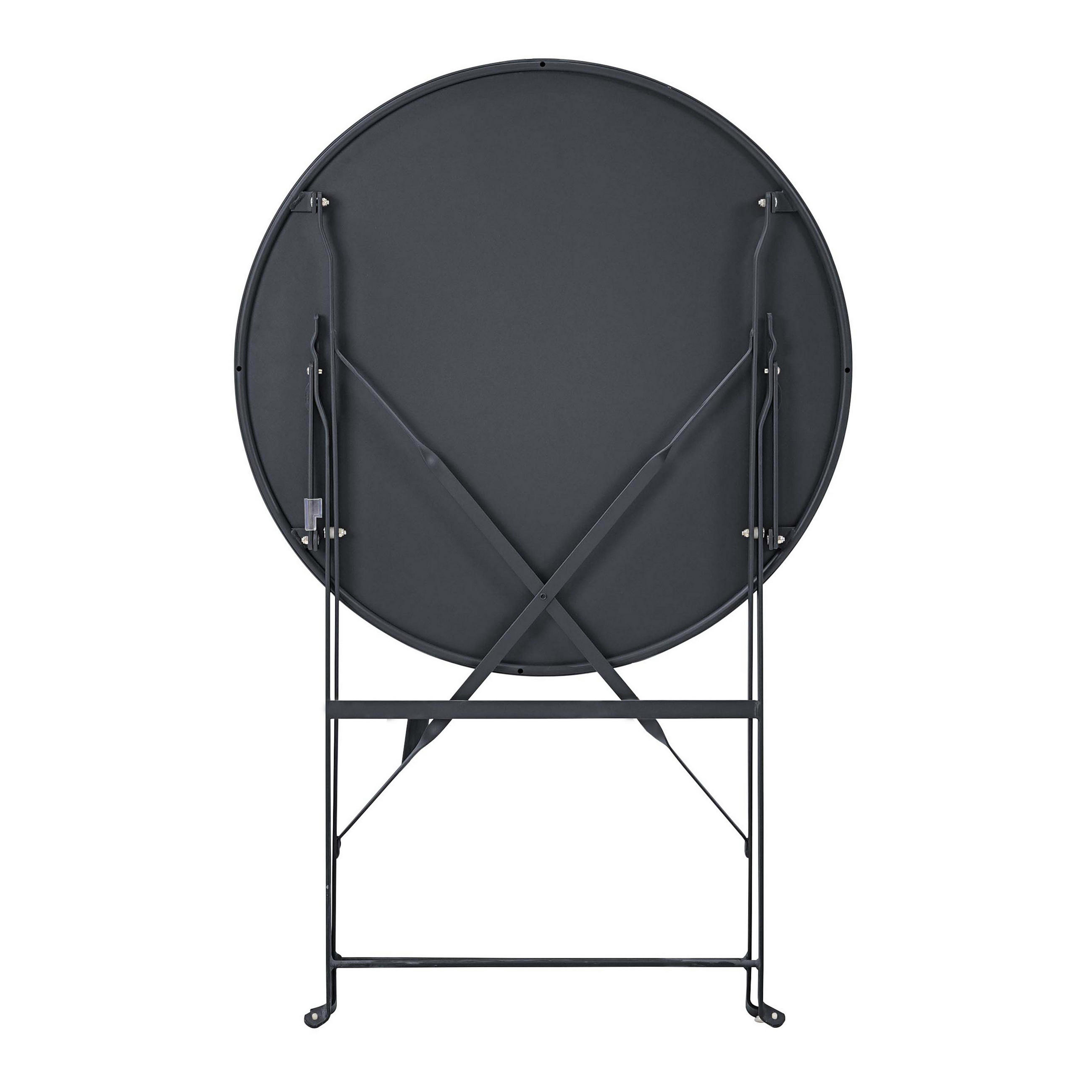 Thumbnail - Oviala Gartentisch, Anthrazit, Metall, 4-Sitzer, rund,Rund, 60x72x60 cm, Gartenmöbel, Gartentische, Klapptische Garten