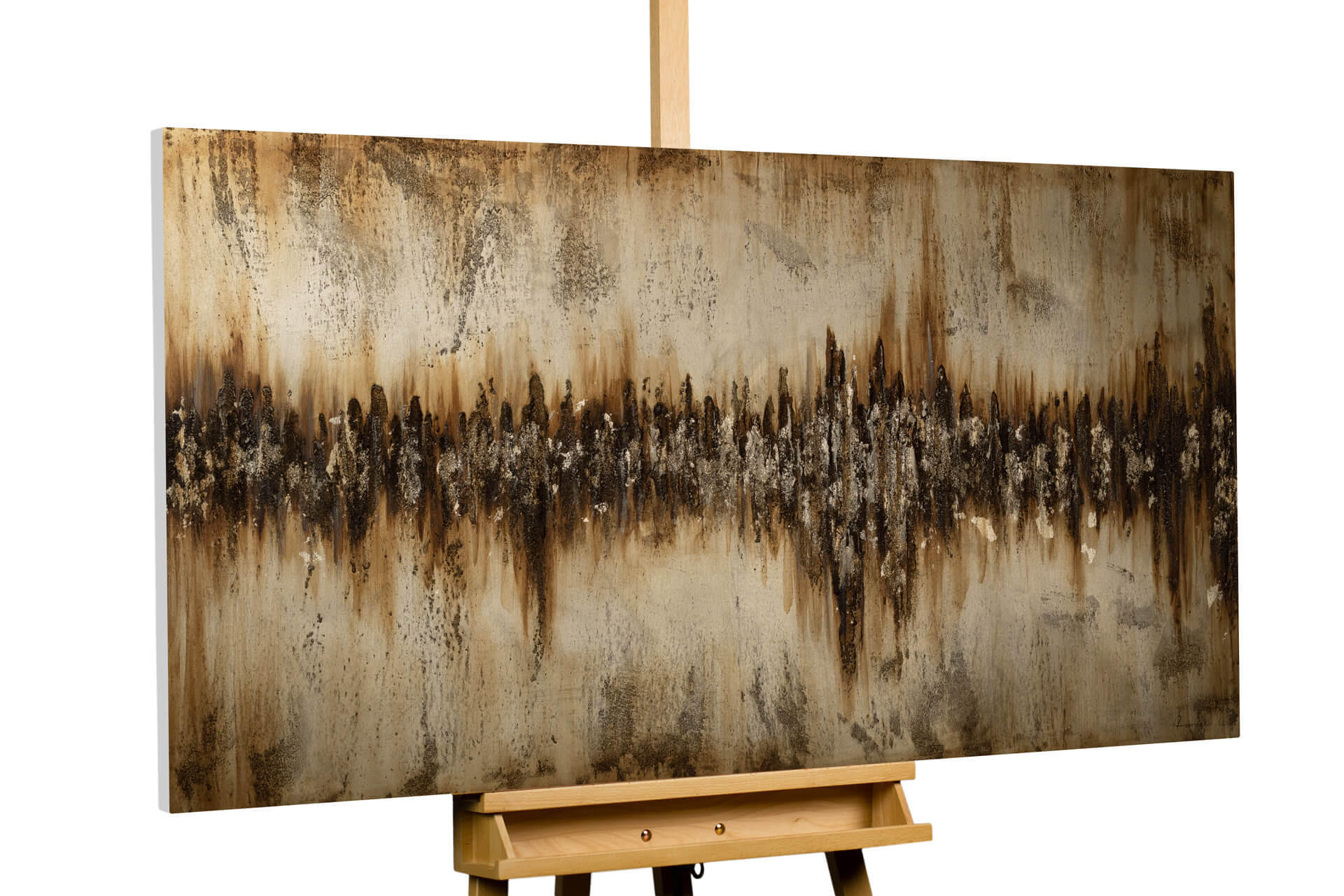 ACRYLBILD HANDGEMALT 140/70 cm - Braun, Holz/Textil (2.22/70cm) - KUNSTLOFT