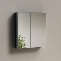 SPIEGELSCHRANK Schwarz 65/60/14,5 - Schwarz, Metall (60/65/14.5cm) - EMKE