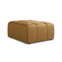 POUF Kunstleder Braun - Cognac/Schwarz, Holzwerkstoff/Kunststoff (75/41/90cm) - Makamii