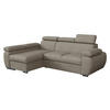 ECKSOFA Boston Mini, Seite: Links - LC+2R - Chromfarben/Hellbraun, Holz/Textil (255/170cm) - MIRJAN24