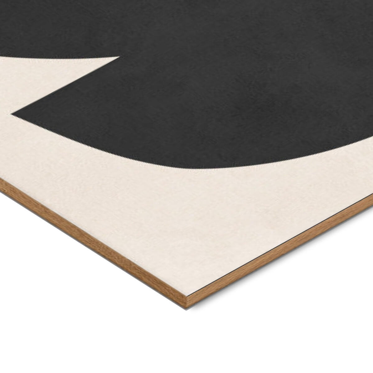 POSTER mit Rahmen Vitor Costa - Black expressive form 6 - Eichefarben/Schwarz, Holz/Papier (70/100cm) - Poster&Frame