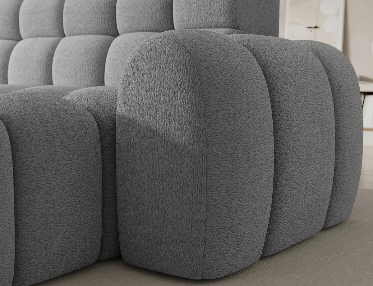 ECKSOFA Lorveno R - Hellgrau (Royal 04) - Hellgrau, Holzwerkstoff (283/165cm) - Möblo