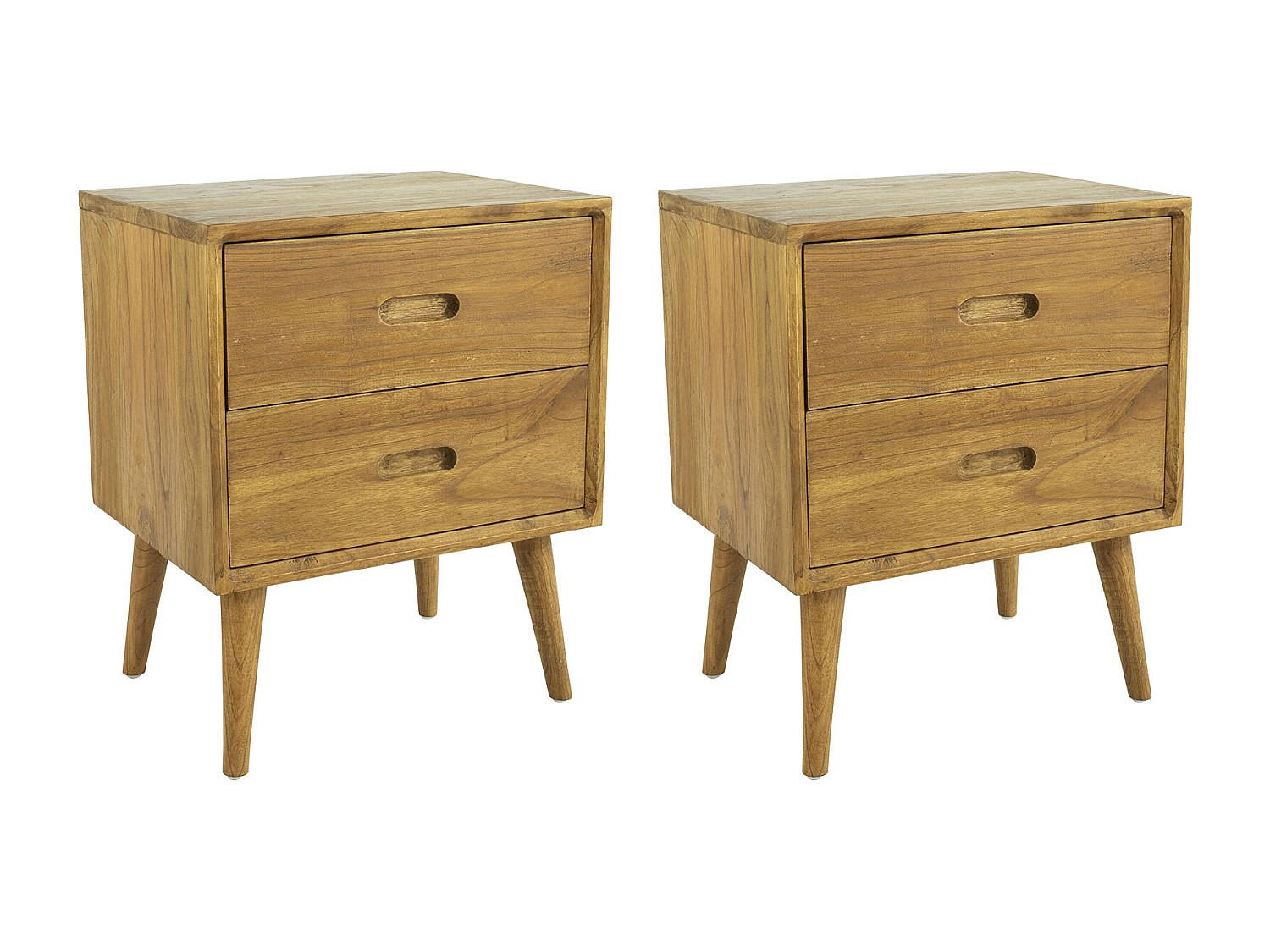NACHTTISCH - 45 cm x 35 cm - Holz, Platte - Naturfarben Hell - PONIDA - Naturfarben, Holz (45/55/35cm) - Vente-Unique