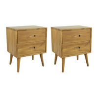 NACHTTISCH - 45 cm x 35 cm - Holz, Platte - Naturfarben Hell - PONIDA - Naturfarben, Holz (45/55/35cm) - Vente-Unique