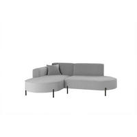 ECKSOFA L-Form Designer Modena Rein Stoff Quelle Grau Links - Grau, Holz/Textil (165/236cm) - Kaiser Möbel