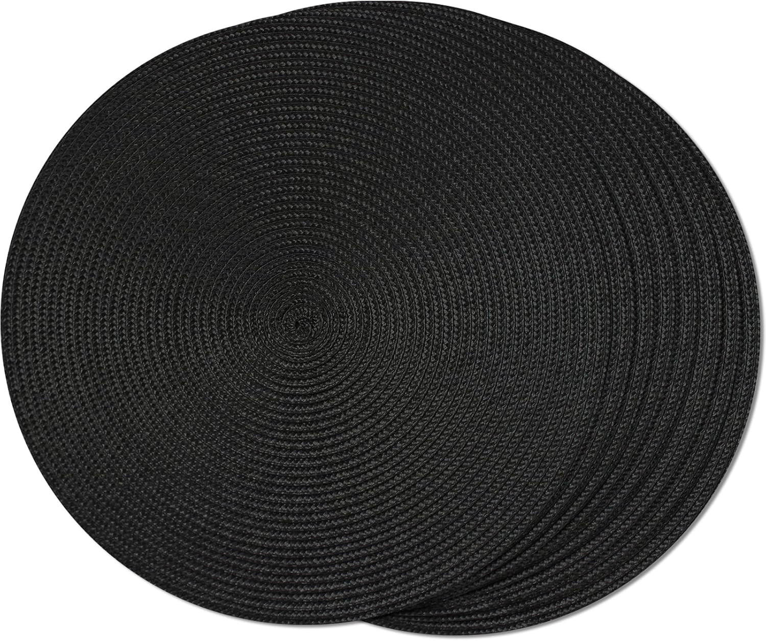PLATZSET 8-teilig – 38 x 38 cm - Schwarz - Schwarz, Kunststoff (38/38cm)