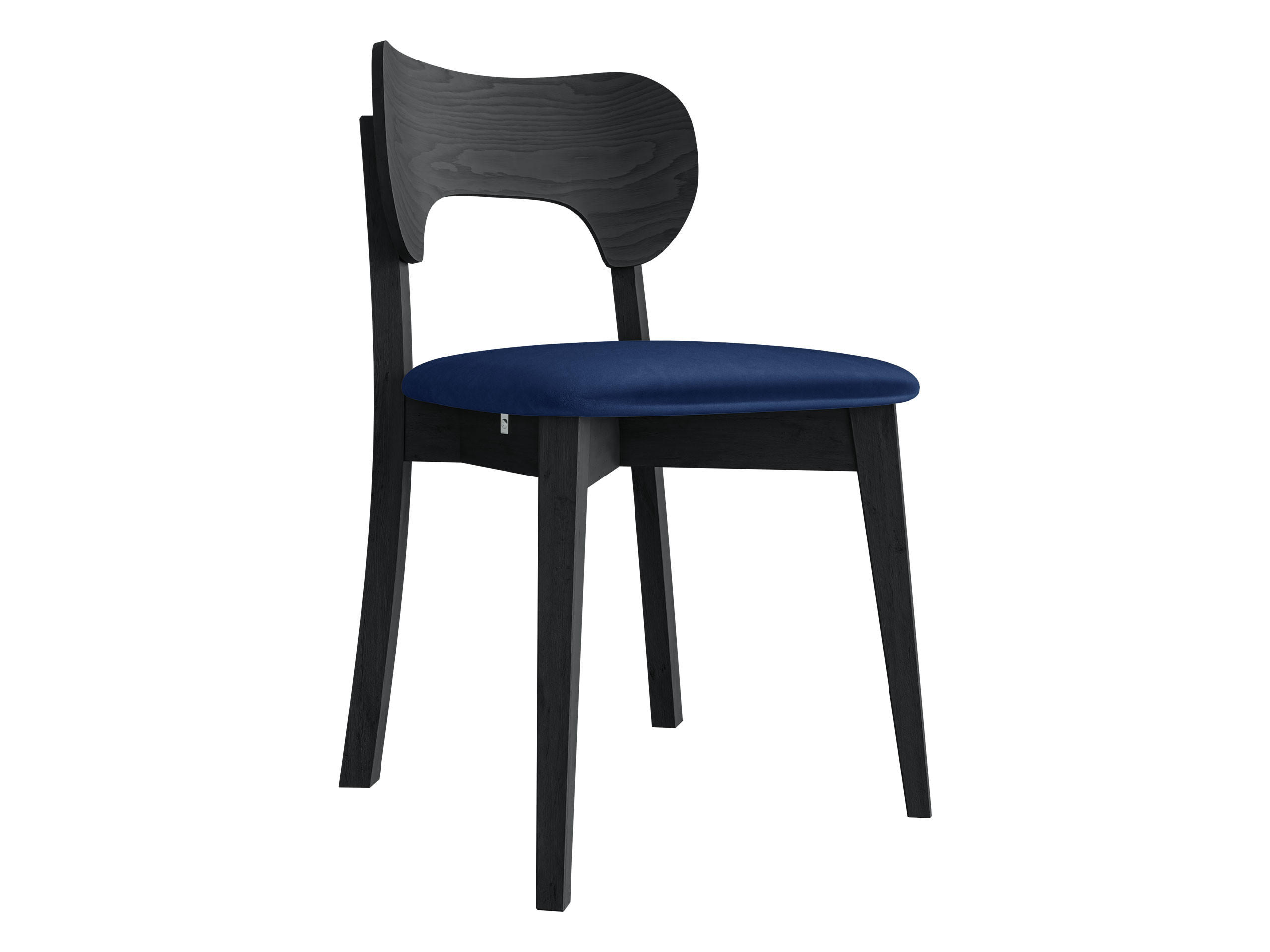 WOHNZIMMER STUHL KT64, Holzfarbe: Schwarz - Blau/Schwarz, Holz/Textil (48/80/51cm) - MIRJAN24