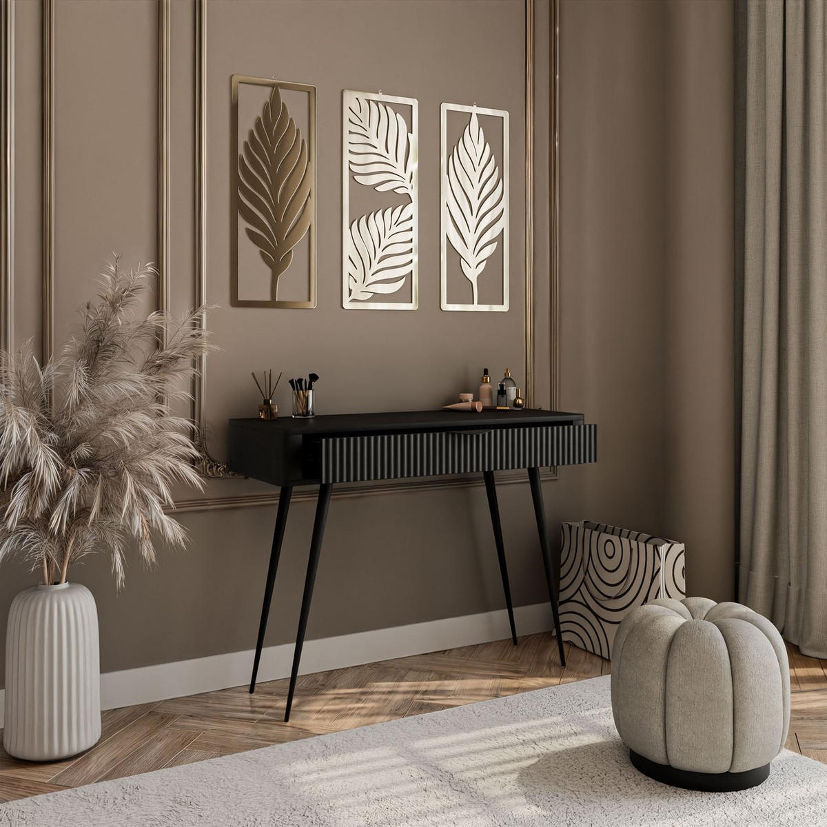 KONSOLE SCARLETT MIT SCHUBLADE SCHWARZ - Schwarz, Holzwerkstoff (38/100/78cm) - Lookway