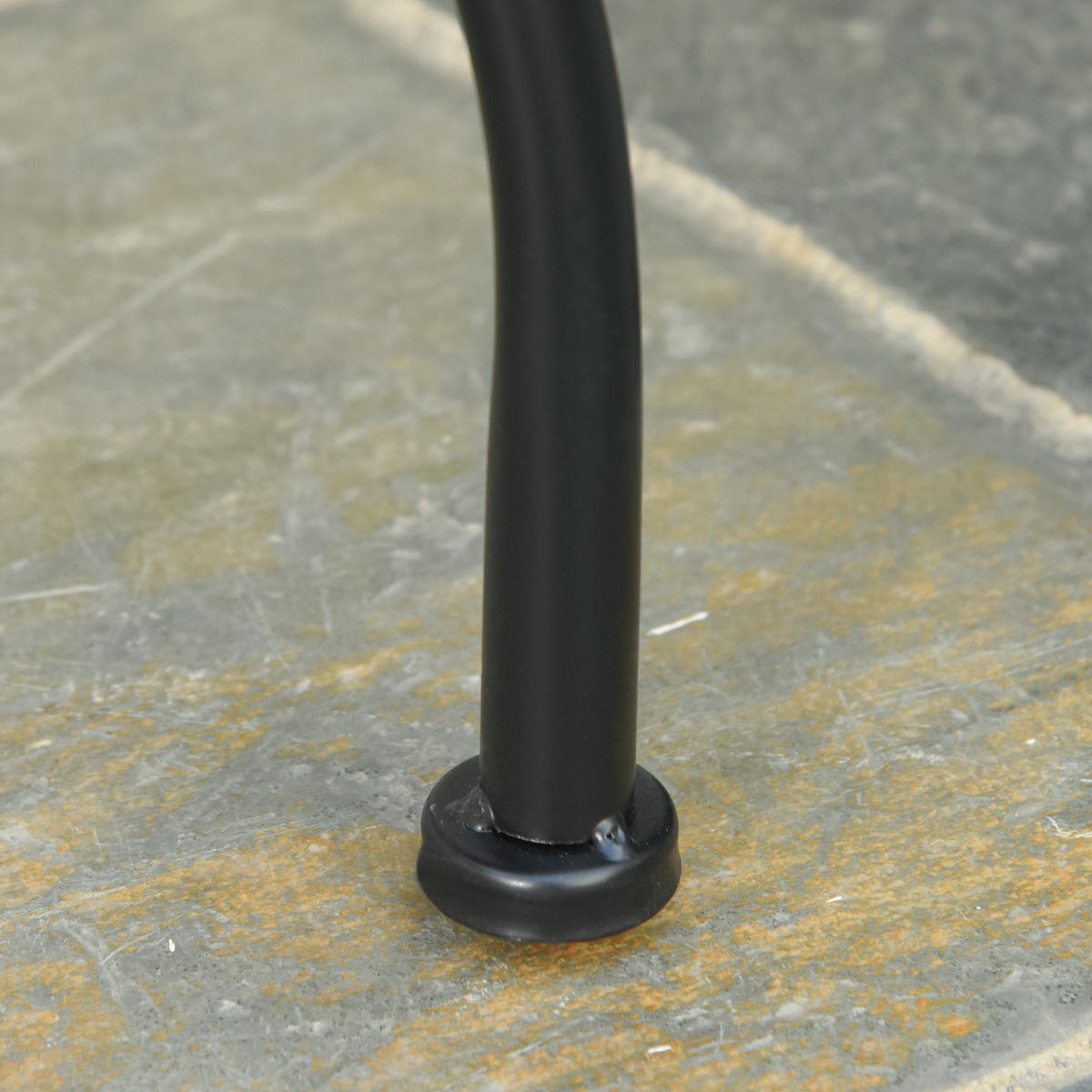 BALKONSET 3-teilig DE-14076 2 Klappstühle, Keramikmosaik Schwarz - Schwarz, Metall - ComfortXL