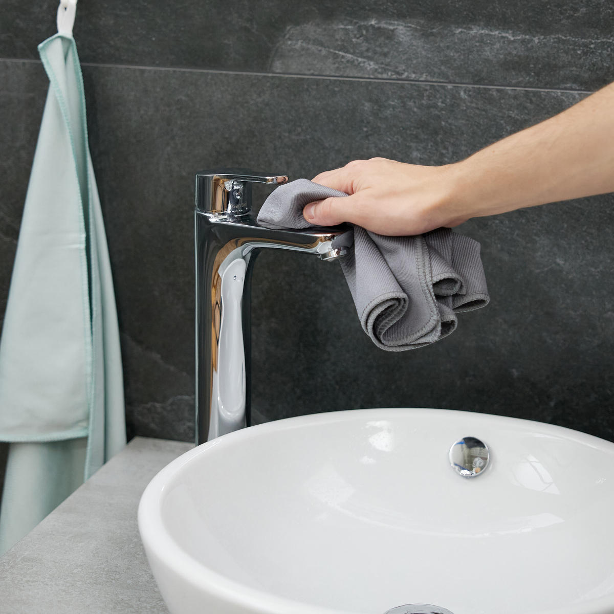 6XMIKROVLÁKNOVÉ utierky - sivá, textil/plast (60/0.8cm) - Relaxdays