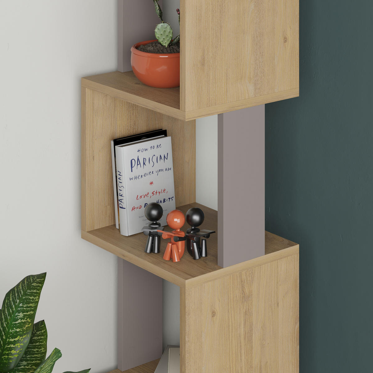 BÜCHERREGAL Piri Bunt 35/30/161 cm - Multicolor, Holzwerkstoff (34.8/161/29.6cm) - Decortie