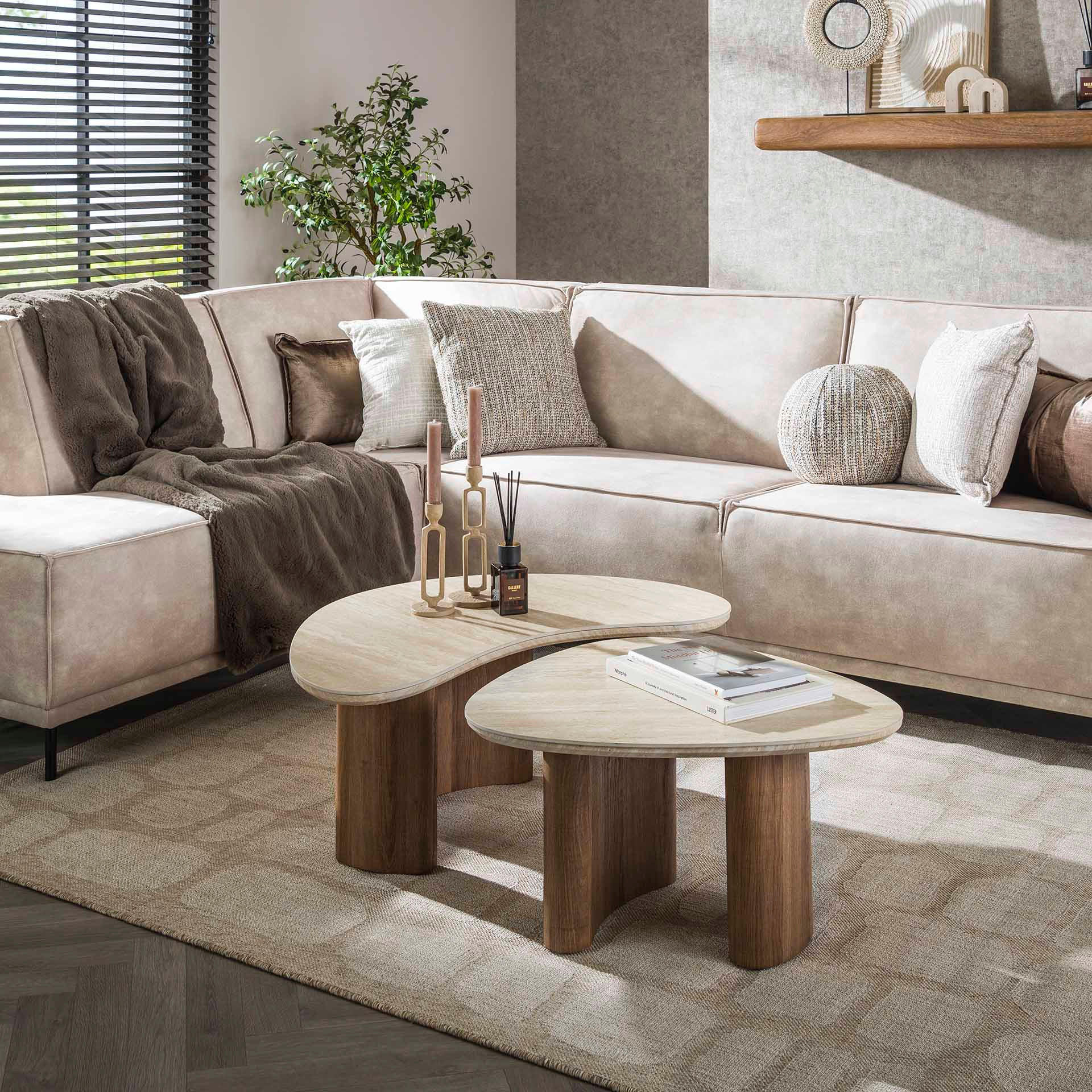 COUCHTISCH Romano Beige 44/88/36 cm 2er-Set - Beige, Keramik (44/88/36cm) - Hoyz Collection