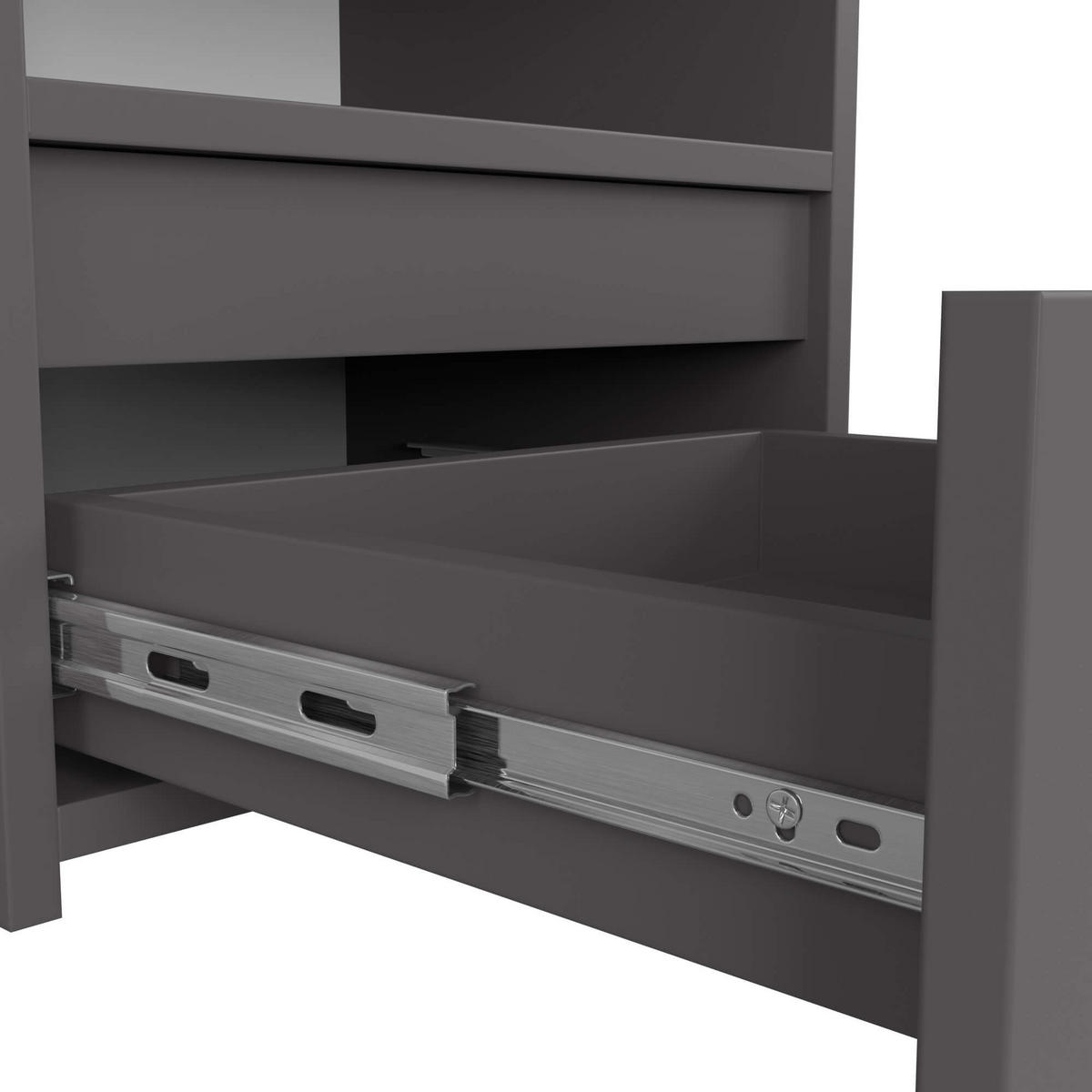 NACHTSCHRANK Grau 40x35x40 cm - Grau/Sonoma Eiche, Holzwerkstoff (40/40/35cm) - Akord