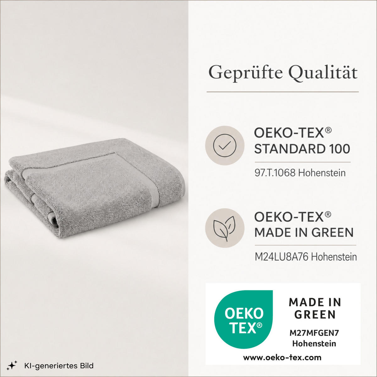 BADVORLEGER Palma (Miro) - 50 x 70 cm - Silber - Grau, Textil (50/70cm) - SCHIESSER
