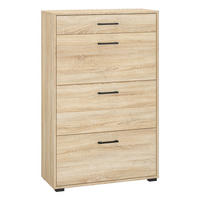 SCHUHSCHRANK Caro Sonoma Eiche hell 80 / 34 / 126cm - Braun/Sonoma Eiche, Holz/Holzwerkstoff (80/126/34cm) - Feldmann-Wohnen