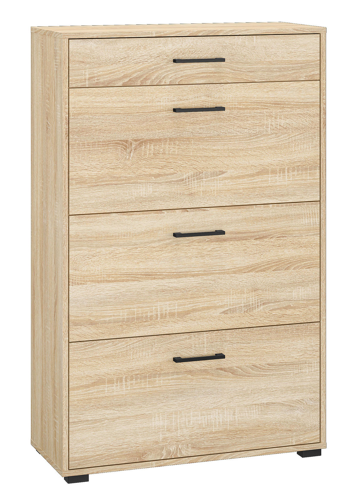 SCHUHSCHRANK Caro Sonoma Eiche hell 80 / 34 / 126cm - Braun/Sonoma Eiche, Holz/Holzwerkstoff (80/126/34cm) - Feldmann-Wohnen