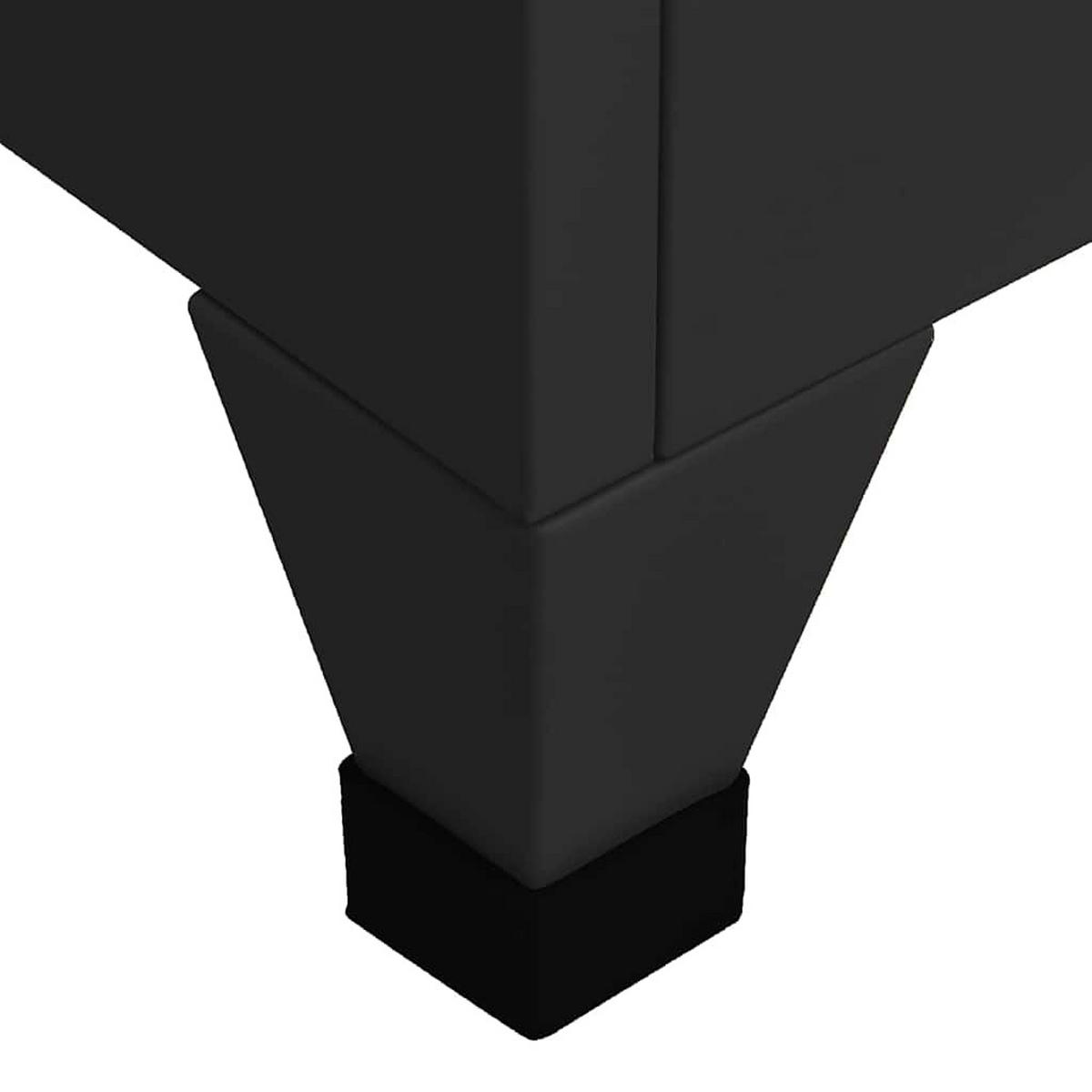 SCHLIESSFACHSCHRANK Schwarz 38/40/180 Cm Stahl - Schwarz, Metall (40/180/38cm) - vidaXL