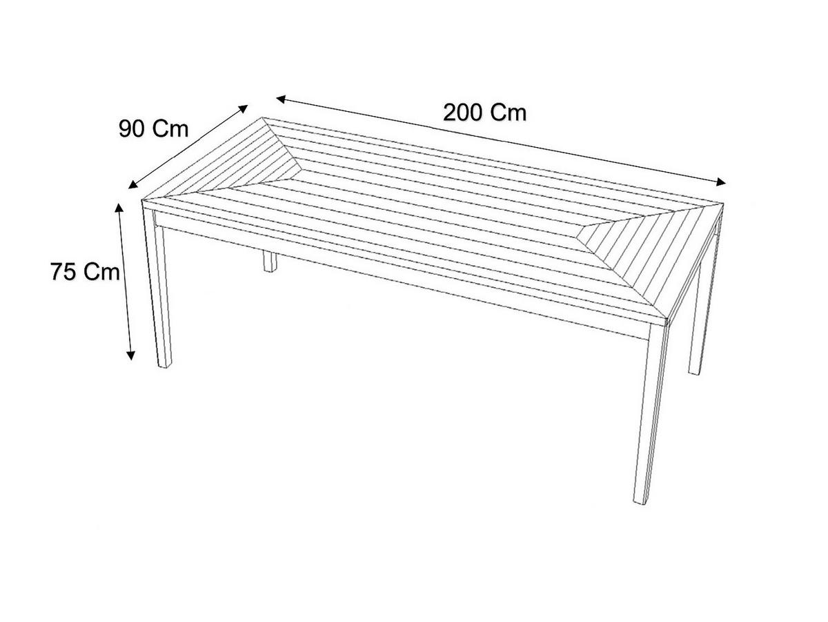 GARTENTISCH - 6 Personen - Holz, Platte - Naturfarben Hell - Naturfarben, Holz (90/200/75cm) - Vente-Unique
