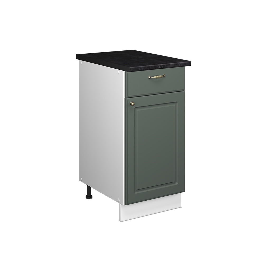 UNTERSCHRANK FÜR SPÜLE/KOCHFELD Fame-Line, Grün-Gold Landhaus/Weiß, 40 cm, AP Anthrazit - Weiß/Grün, Holzwerkstoff (40/82/60cm) - Vicco
