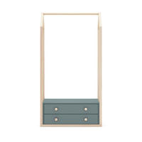 KLEIDERSCHRANK mit 2 Schubladen L80 cm - Esteban - Grün, Holzwerkstoff (40/170/80cm) - Calicosy