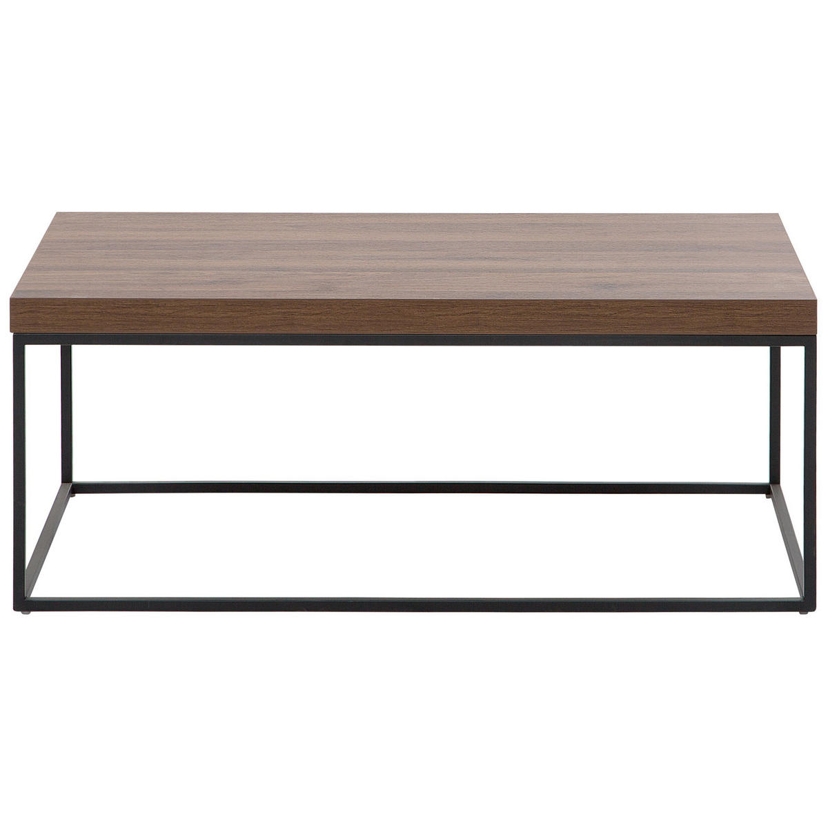 COUCHTISCH dunkler Holzfarbton/schwarz rechteckig 100/60/40 cm Delano - Dunkelbraun/Schwarz, Holzwerkstoff (60/100/40cm) - Beliani