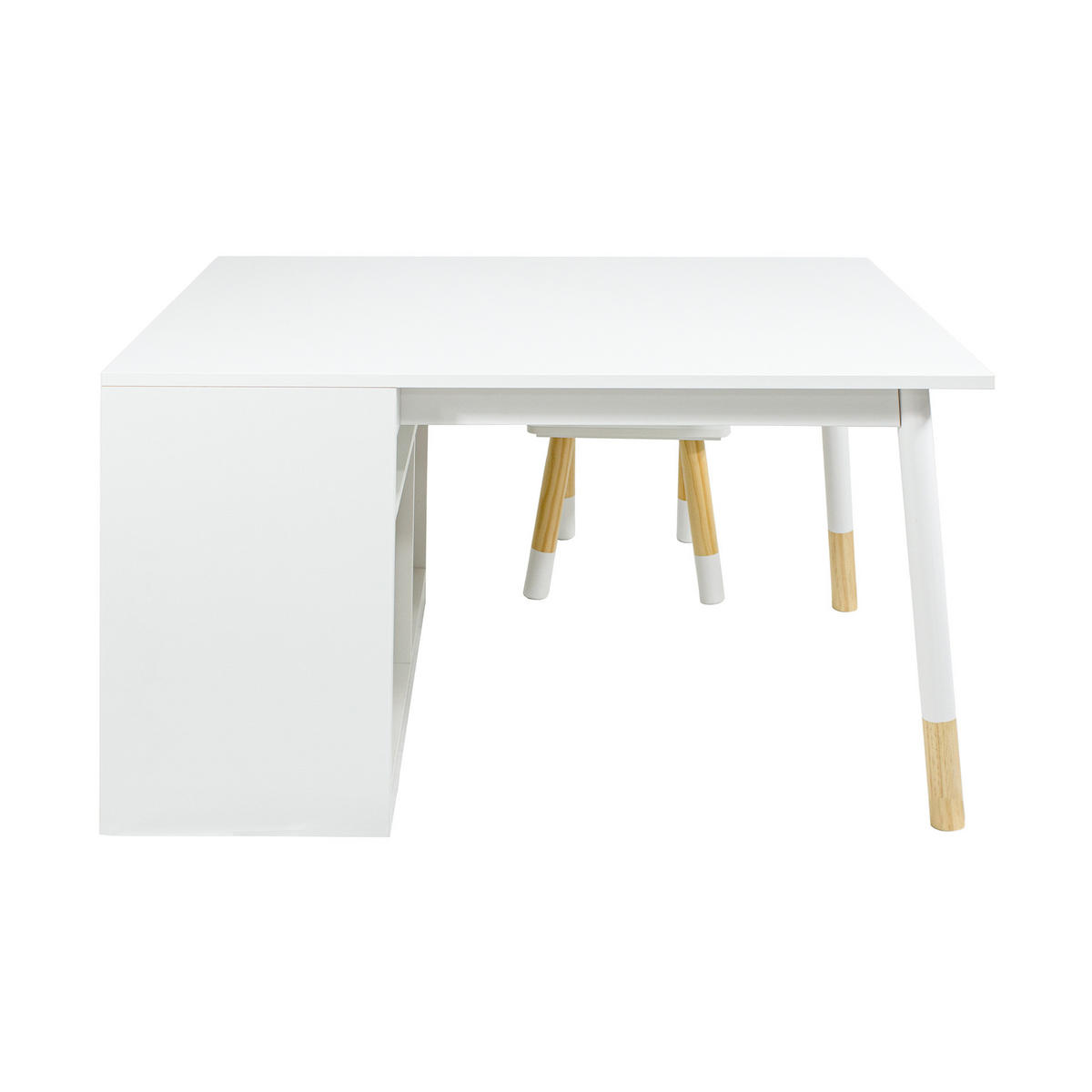 KINDERTISCH UND STÜHLE Weiß 90/60/53 2er-Set - Weiß, Holz (90/53/60cm) - Mobili Rebecca