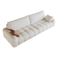 2-SITZER-SOFA DE-34889 260 cm tiefer Sitz Cremeweiß - Creme, Textil (105/86/260cm) - ComfortXL