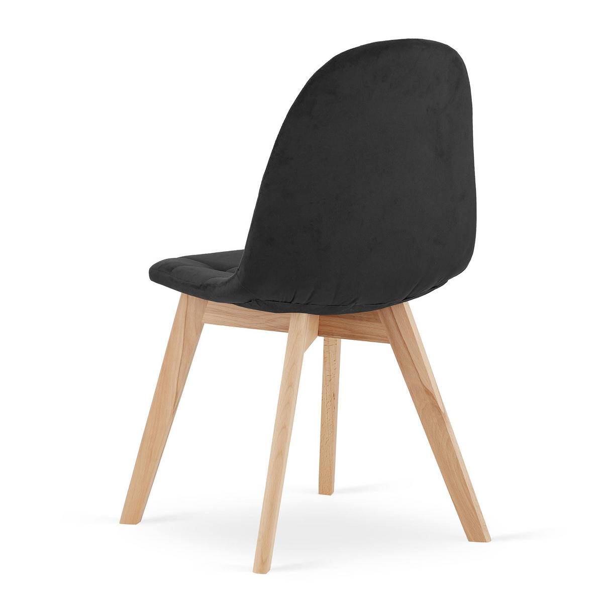 STUHL SORANO 4-er Set, Schwarz, mit Samtstoff gepolstert - Schwarz, Holz/Textil (45/82/54cm) - Komodee