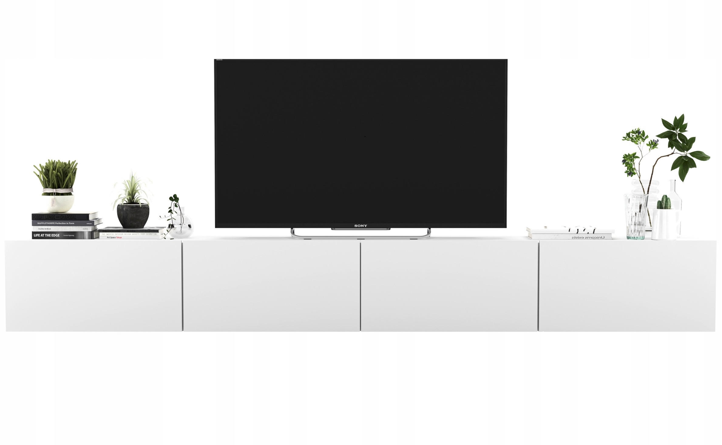 TV-LOWBOARD 2-er Set Enjoy Weiß Matt 120 cm - Weiß, Holzwerkstoff (240/30/35cm) - Meble Lindner