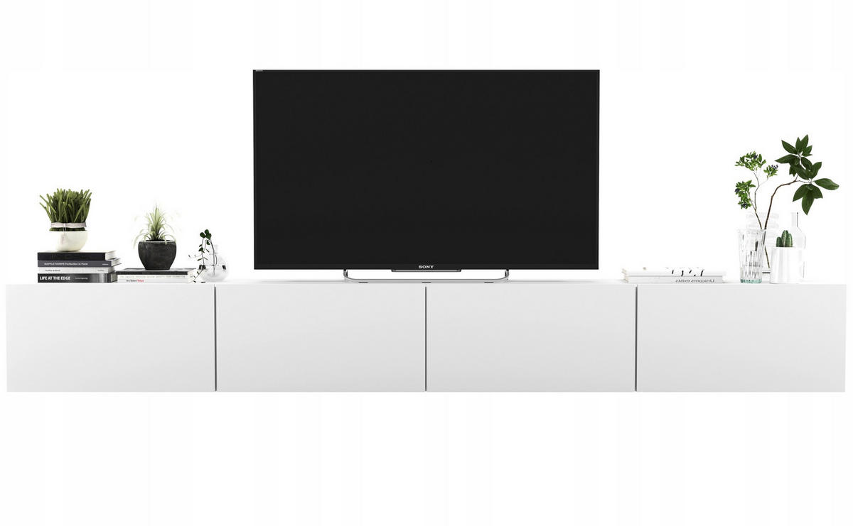 TV-LOWBOARD 2-er Set Enjoy Weiß Matt 120 cm - Weiß, Holzwerkstoff (240/30/35cm) - Meble Lindner