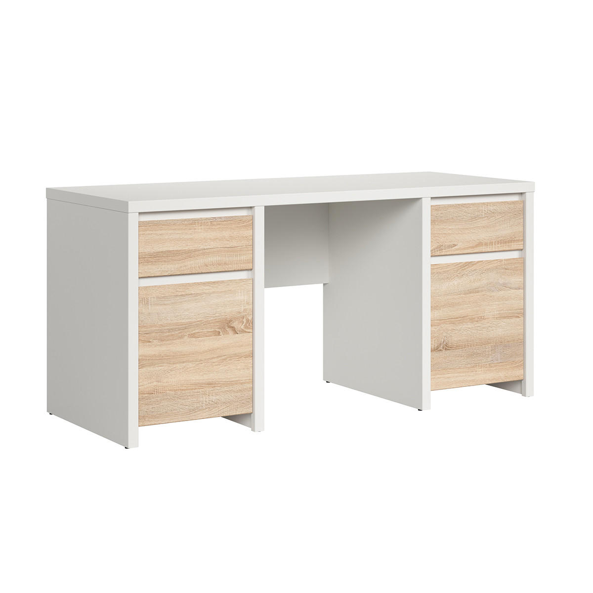 SCHREIBTISCH Soren Holz und Weiß - Weiß, Holzwerkstoff (65/160/77cm) - Petits-meubles