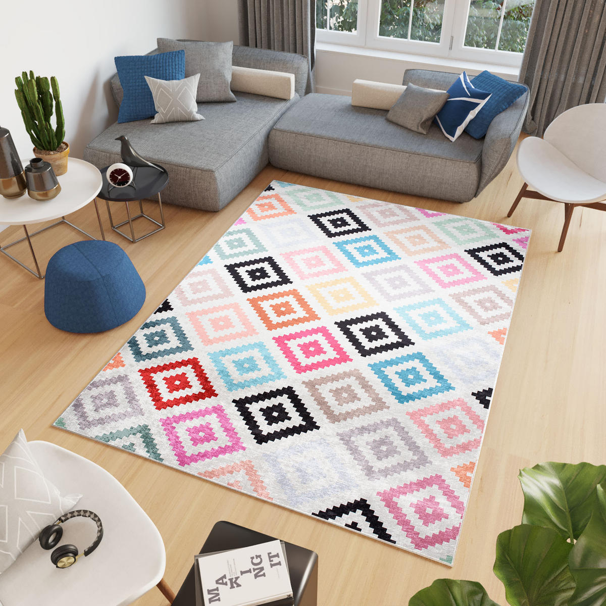 TEPPICH TOSCANA Multicolor 140/200 cm - Multicolor, Textil (140/200cm) - Tapiso