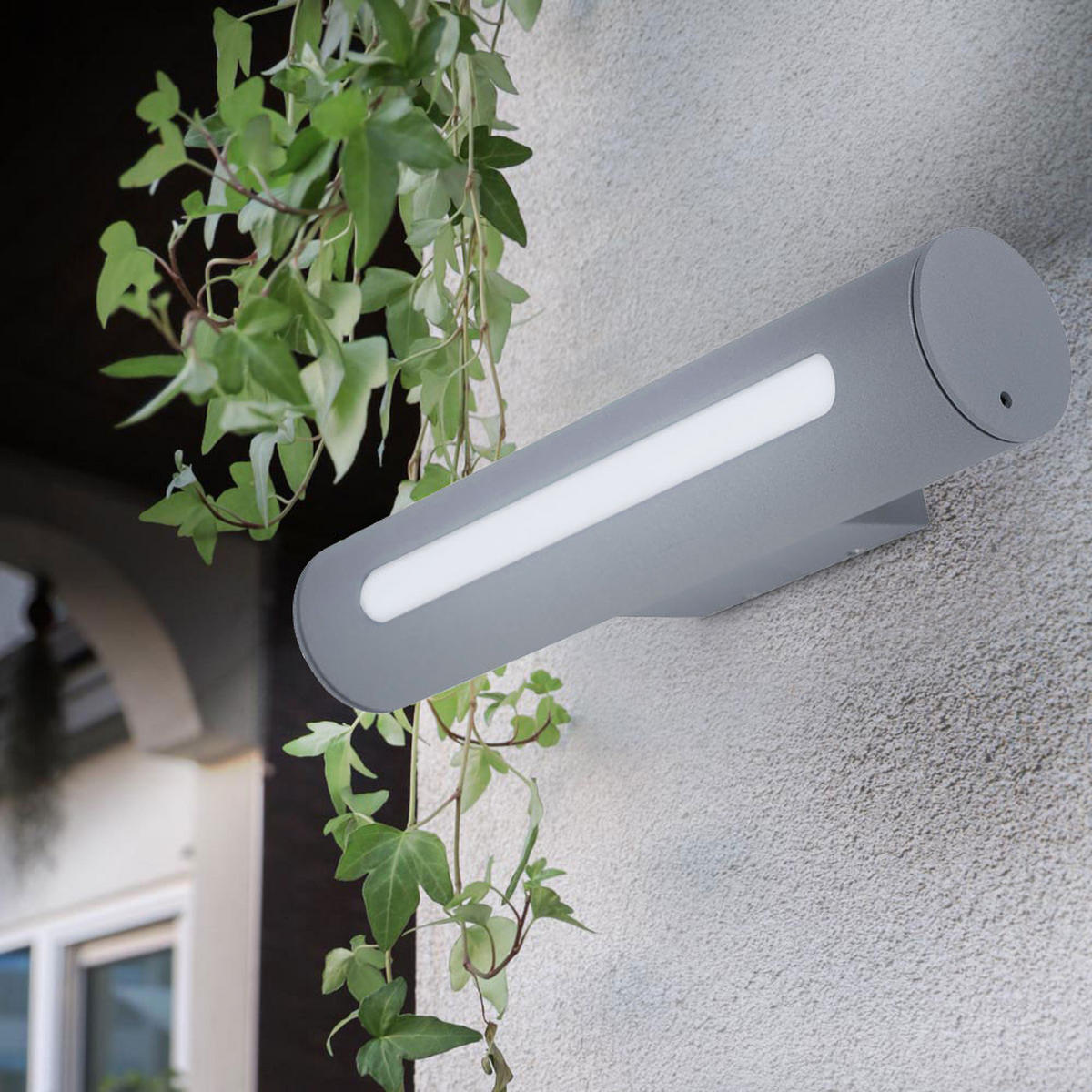 LED AUSSEN-WANDLEUCHTE Metall Grau - Grau, Metall (6.5/30/10cm) - Brilliant