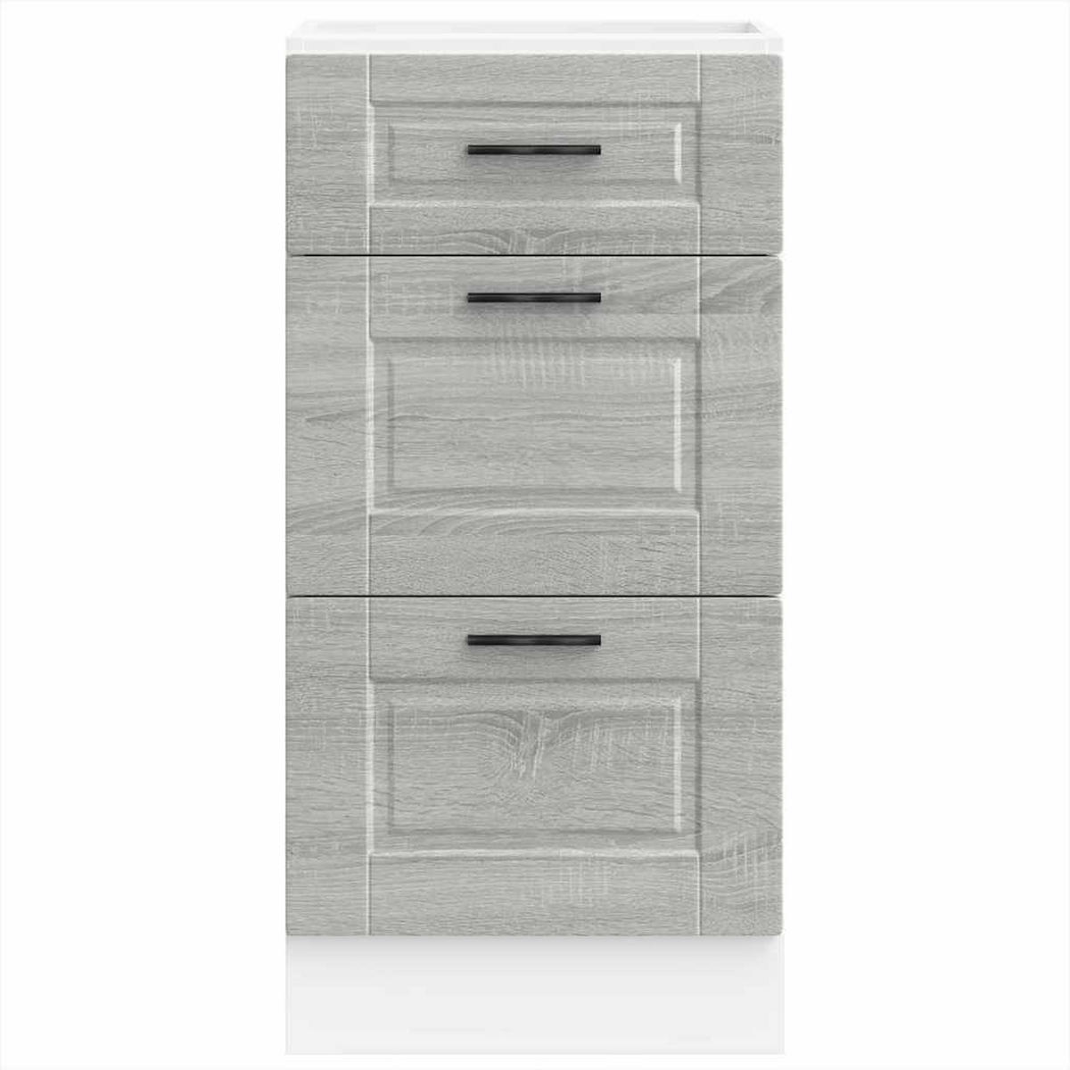 KÜCHENUNTERSCHRANK Porto Grau Sonoma Holzwerkstoff - Grau, Holzwerkstoff (46/81.5/40cm) - vidaXL