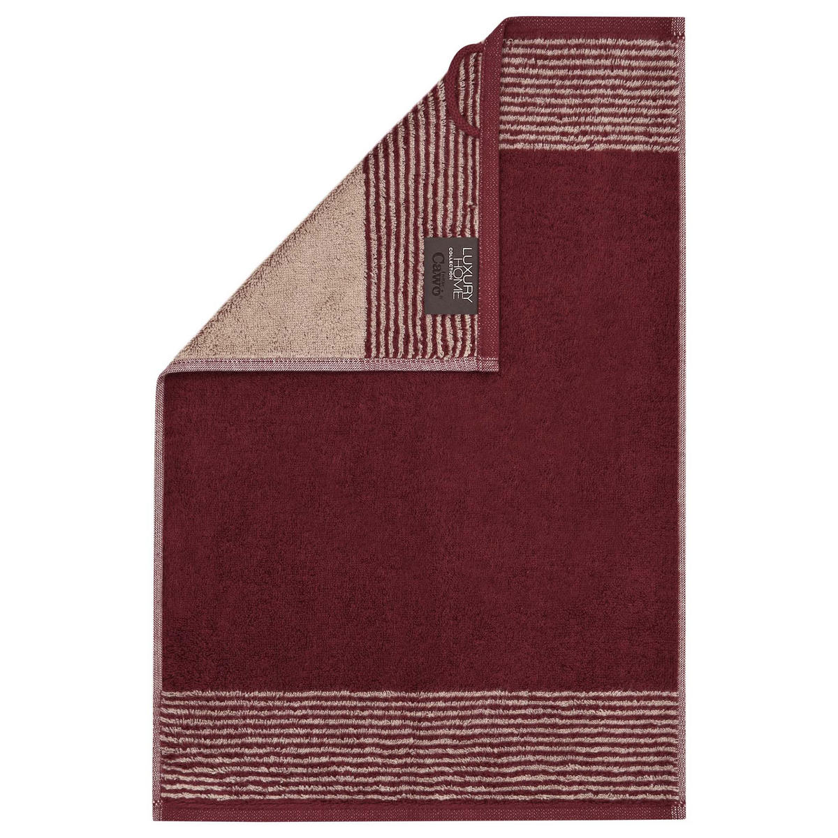 GÄSTETUCH Walkfrottier in Bordeaux 30x50 cm - Rot, Naturmaterialien (50/30cm) - Cawoe