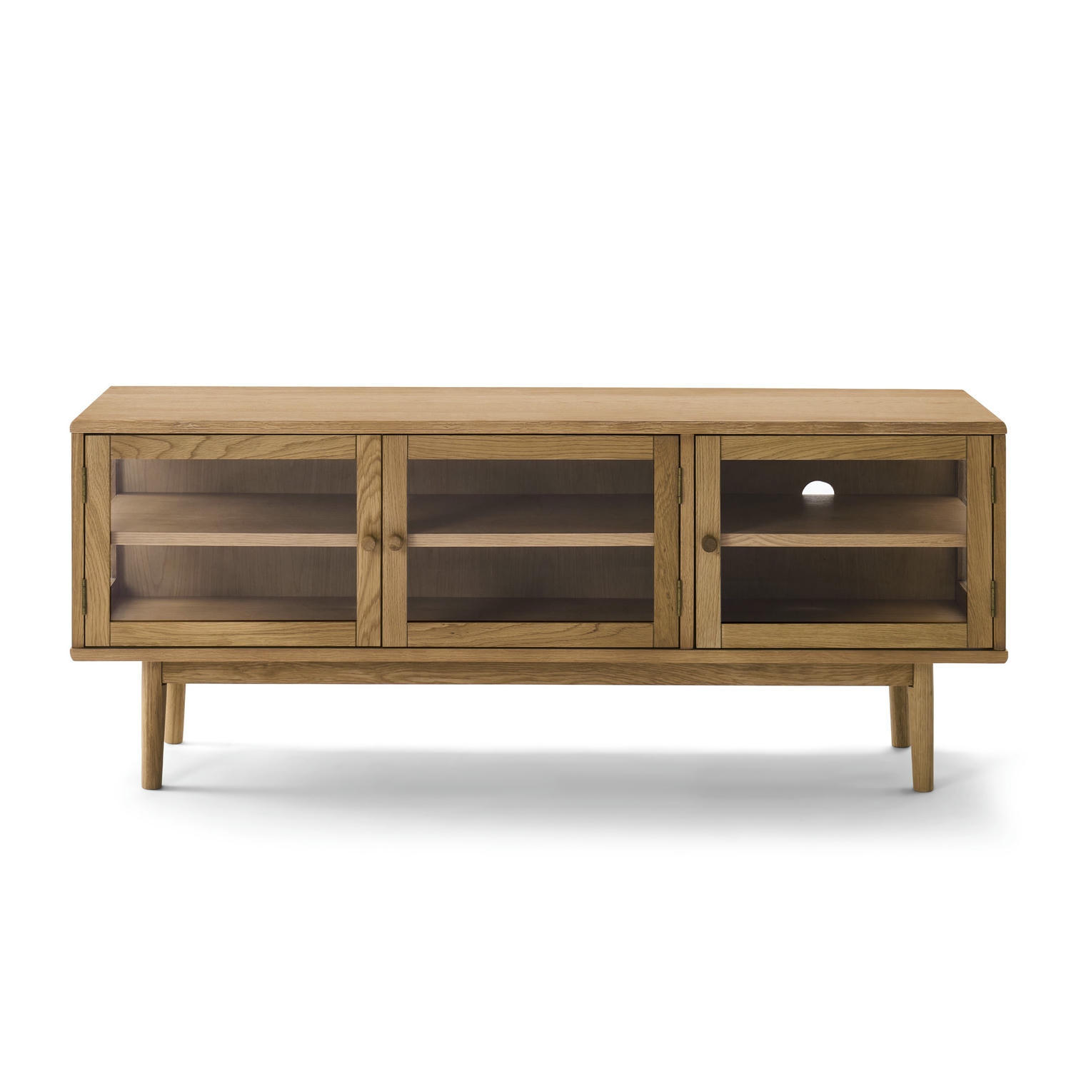TV-ELEMENT Eiche massiv - Eichefarben/Braun, Holz/Holzwerkstoff (137/55/40cm) - Furnhouse