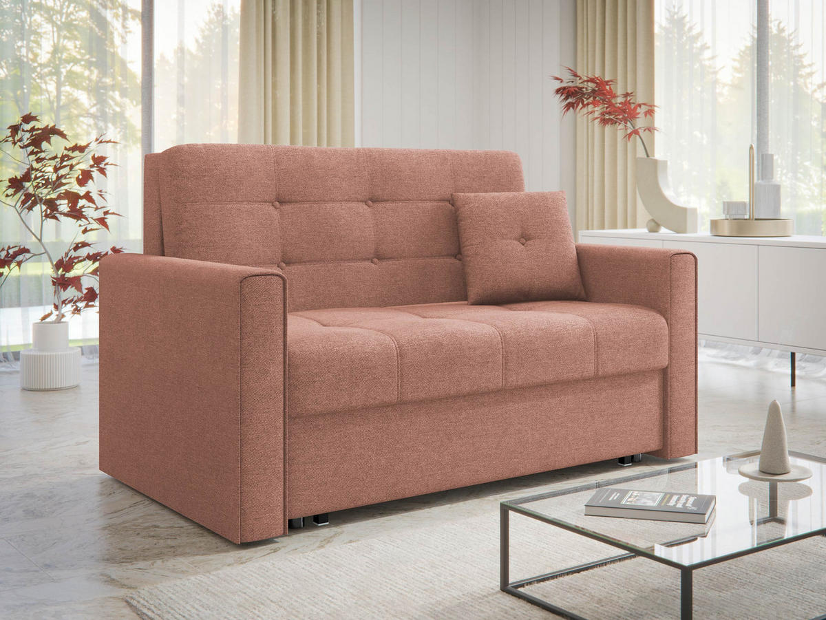 SCHLAFSOFA Viva Lux II - Rosa, Holz/Textil (133/85/98cm) - MIRJAN24