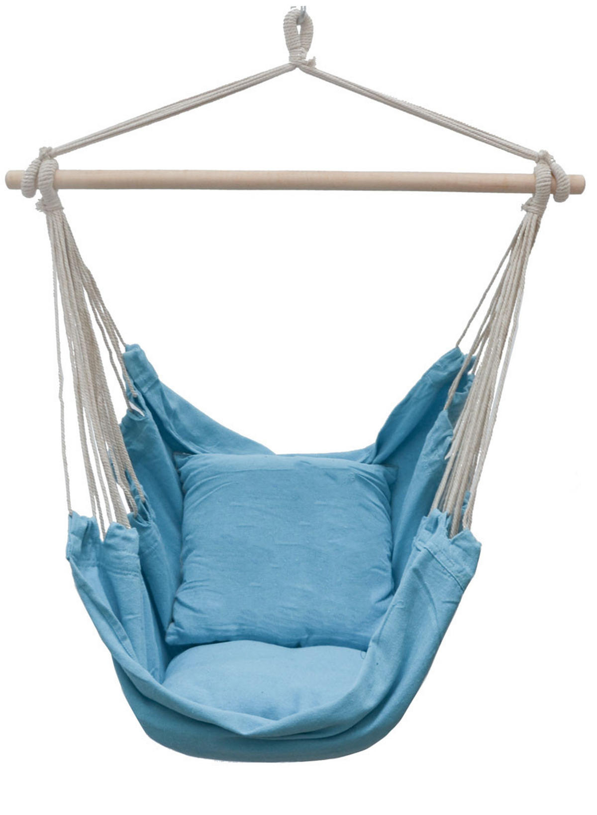 BALKON-HÄNGESESSEL bis 120kg, 130/95cm, Blau - Blau, Textil (95/130/130cm) - Amanka