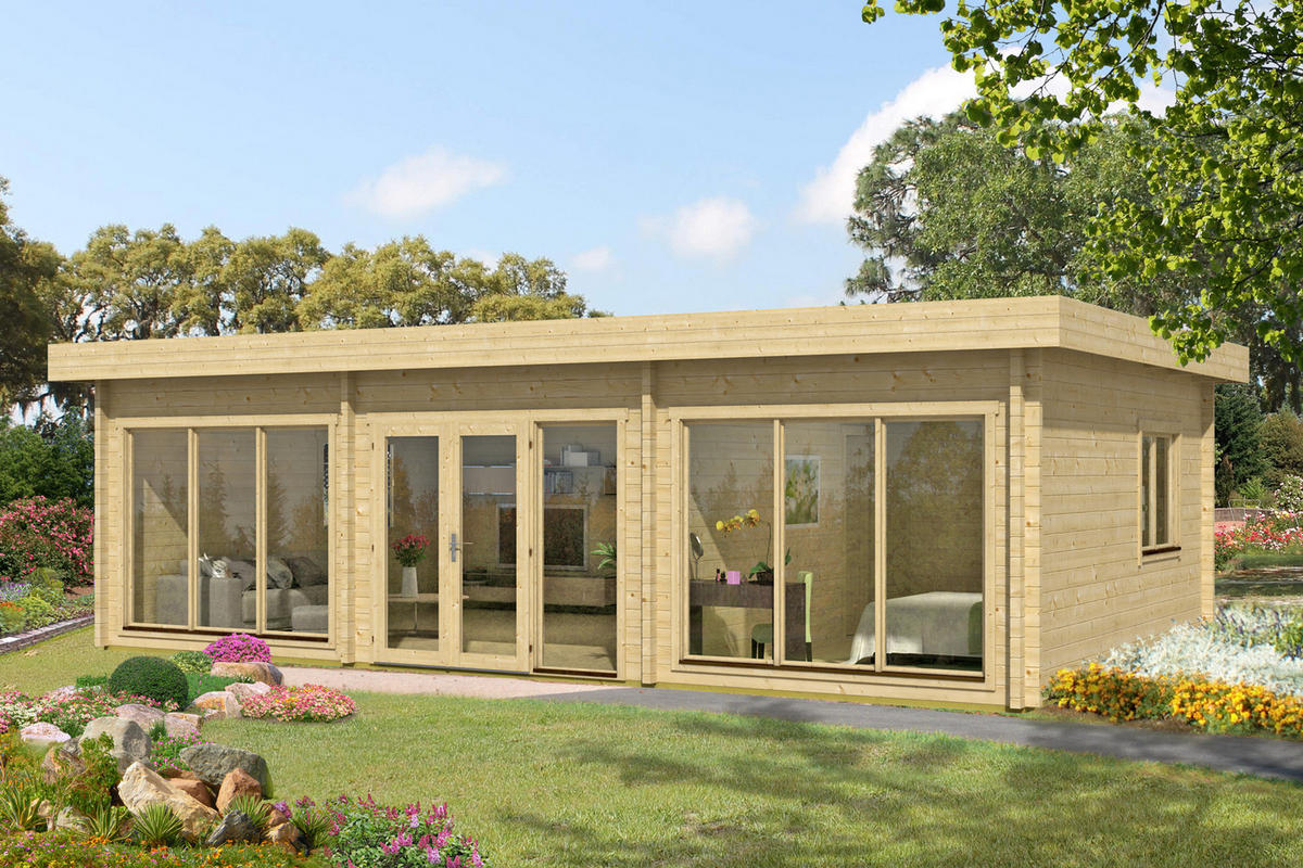 GARTENHAUS Holz Campus - Naturfarben, Holz (933/270/586cm) - Alpholz