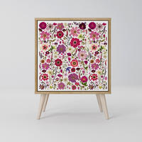 SIDEBOARD PETAL GARDEN, Eichefarben, 57,5x42x77,5 cm, Schräge Buchenholzfüße - Eichefarben/Buchefarben, Holzwerkstoff/Buchenholz (57.5/77.5/42cm) - SpaceRebels