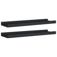 BILDERLEISTEN 2 Stk. Schwarz 40x9x3 cm MDF - Schwarz, Holzwerkstoff (9/3/9cm) - furnicato
