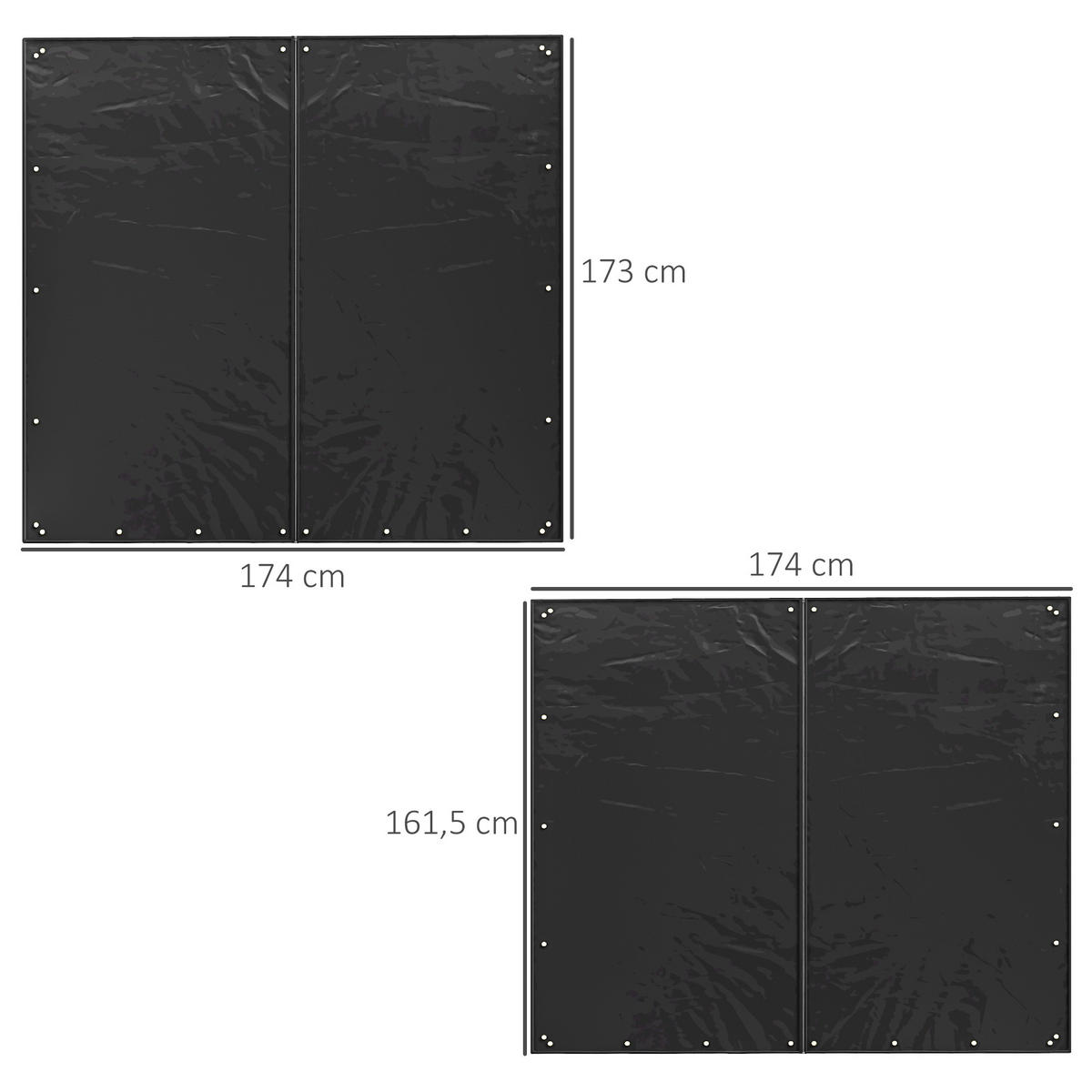 KAMINHOLZREGAL 174 cm - Schwarz, Kunststoff (1/173/174cm) - Outsunny
