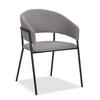 STUHL OVO gespolsterter - grau - Glamour Chenille - Schwarz/Grau, Textil/Metall (56/79/54cm) - NEW HOME