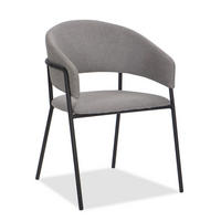 STUHL OVO gespolsterter - grau - Glamour Chenille - Schwarz/Grau, Textil/Metall (56/79/54cm) - NEW HOME