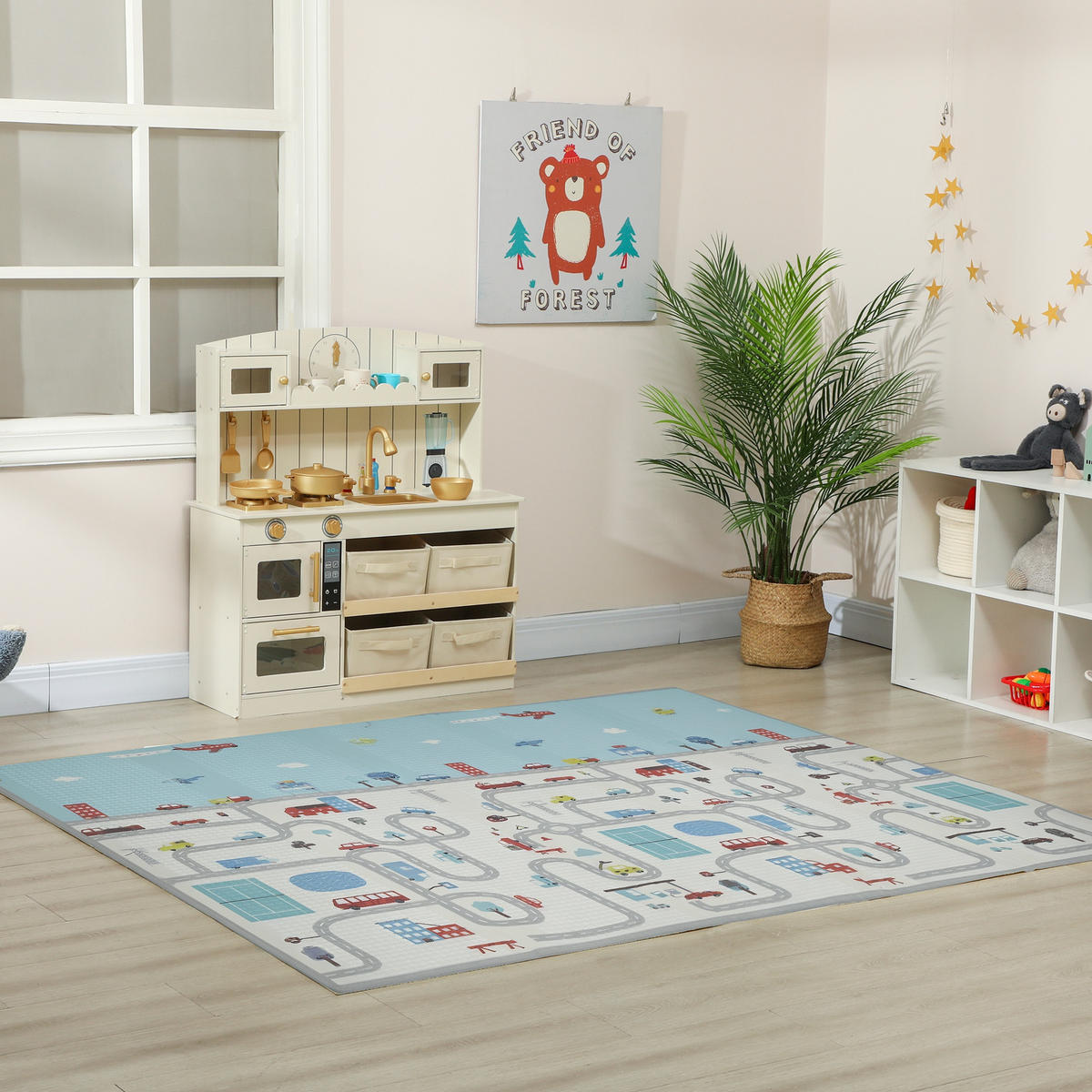 BABY-SPIELMATTE DE-10824 doppelseitig mit Rennwagenmotiven Mehrfarbig - Multicolor, Kunststoff (150/1.5/200cm) - ComfortXL