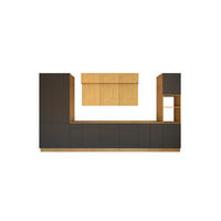 KÜCHENZEILE 460 cm - Nexa KÜ-LN-003 - in Woodline & Grau / Matt - Schwarz/Eiche Artisan, Holz/Metall (460/212/58cm) - ROYAL24_MARKT