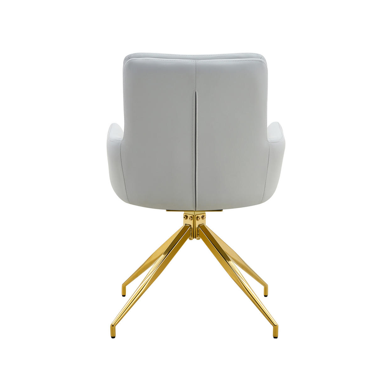 DREHSTUHL 2er-Set 360° drehbar Höhe 85 cm PU Hellgrau Goldfarben - Hellgrau, Metall (50/85/55cm) - Meubliv